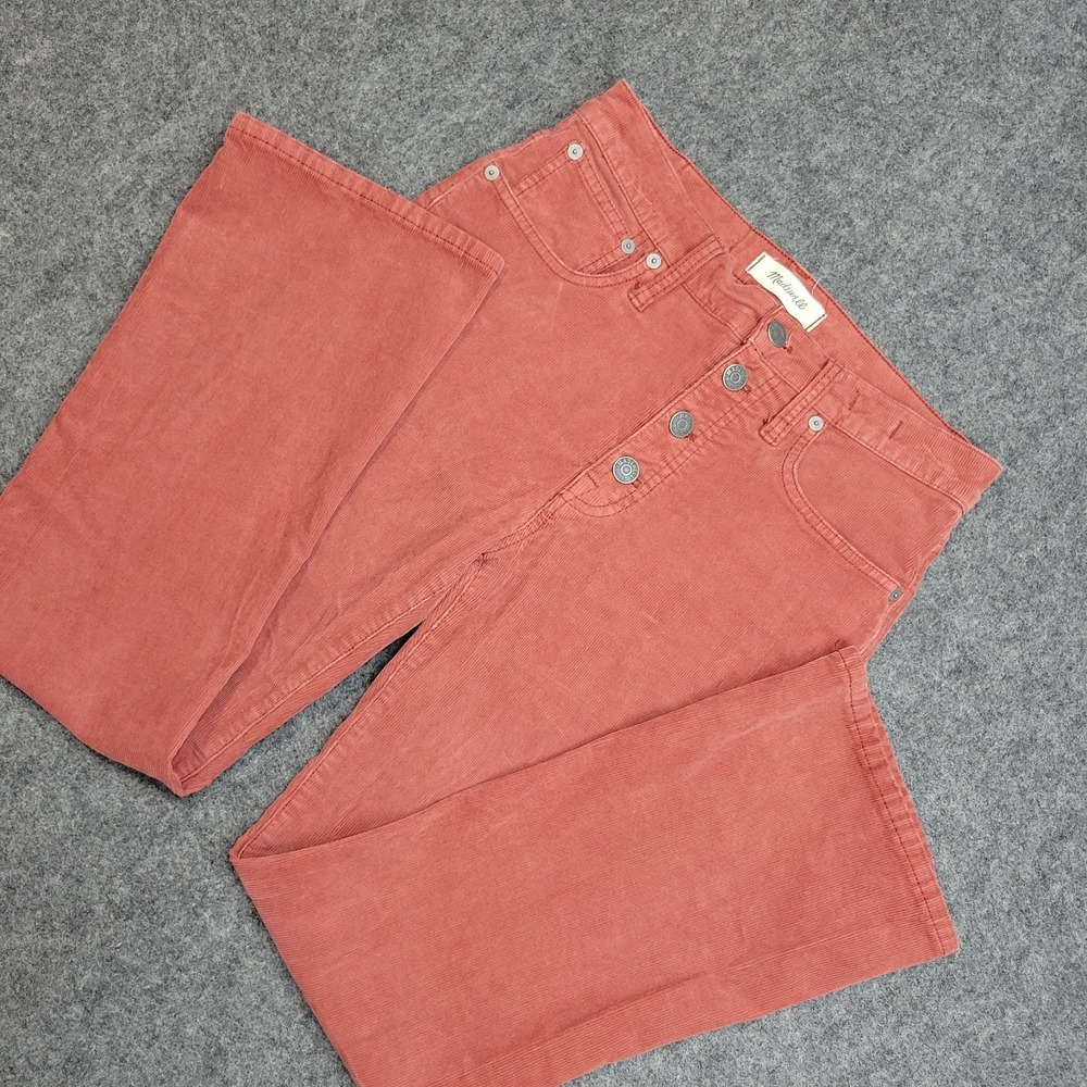 Madewell Pants Womens‎ 27 Burnt Orange Corduroy Boho Cali Demi Boot Button Fly